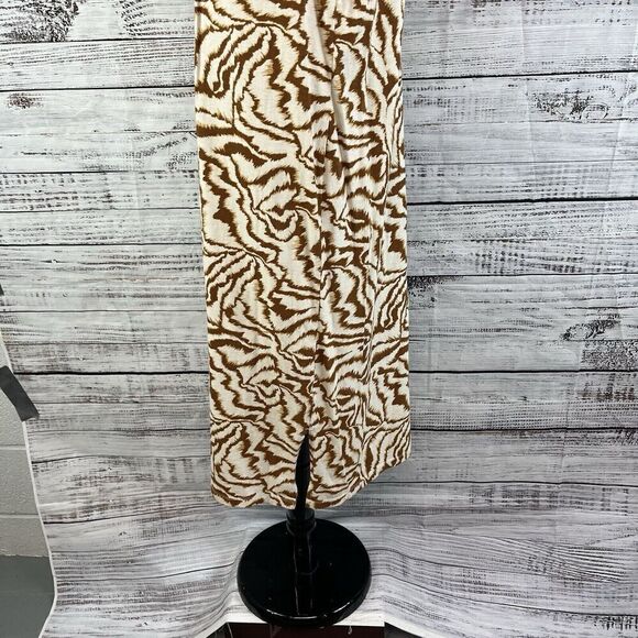 Nine West Dress size Extra Large Brown Tiger Straight Midi Jersey Stretch Modest - Picture 10 of 12